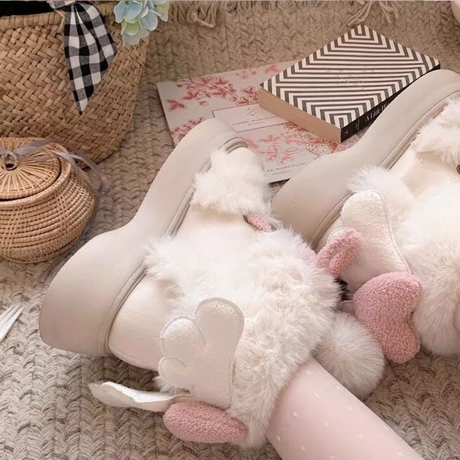 lolita fur kawaii winter shoes