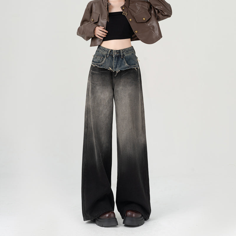 Grunge Gradient Washed Baggy Jeans