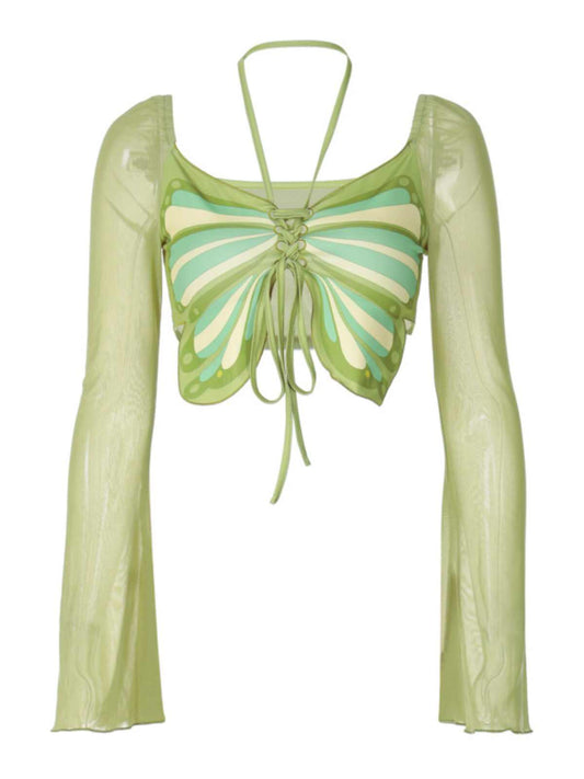 Y2K Butterfly Long-sleeved Top