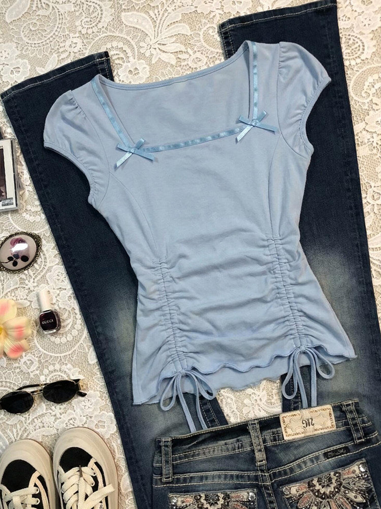 baby blue bow shirt