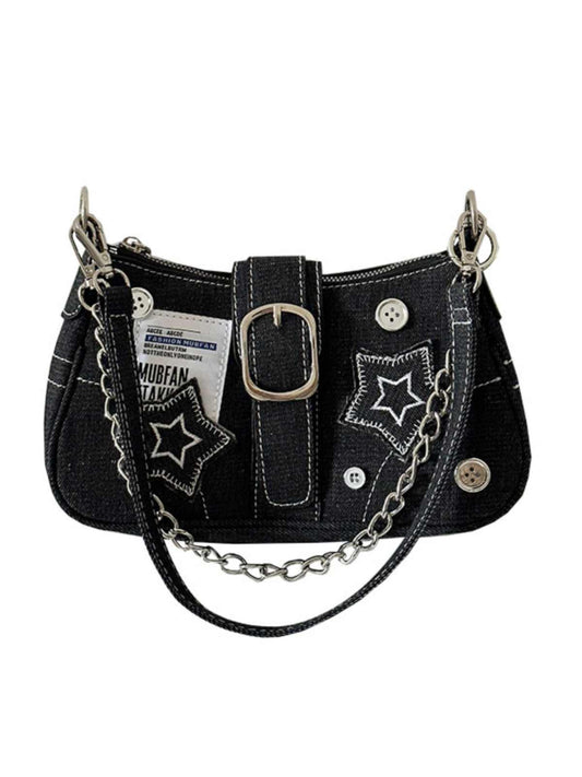 Y2K Star Denim Crossbody Bag