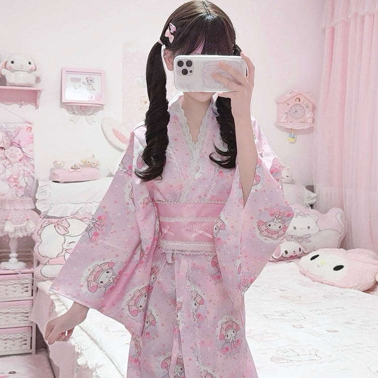 kawaii pink yukata bathrobe