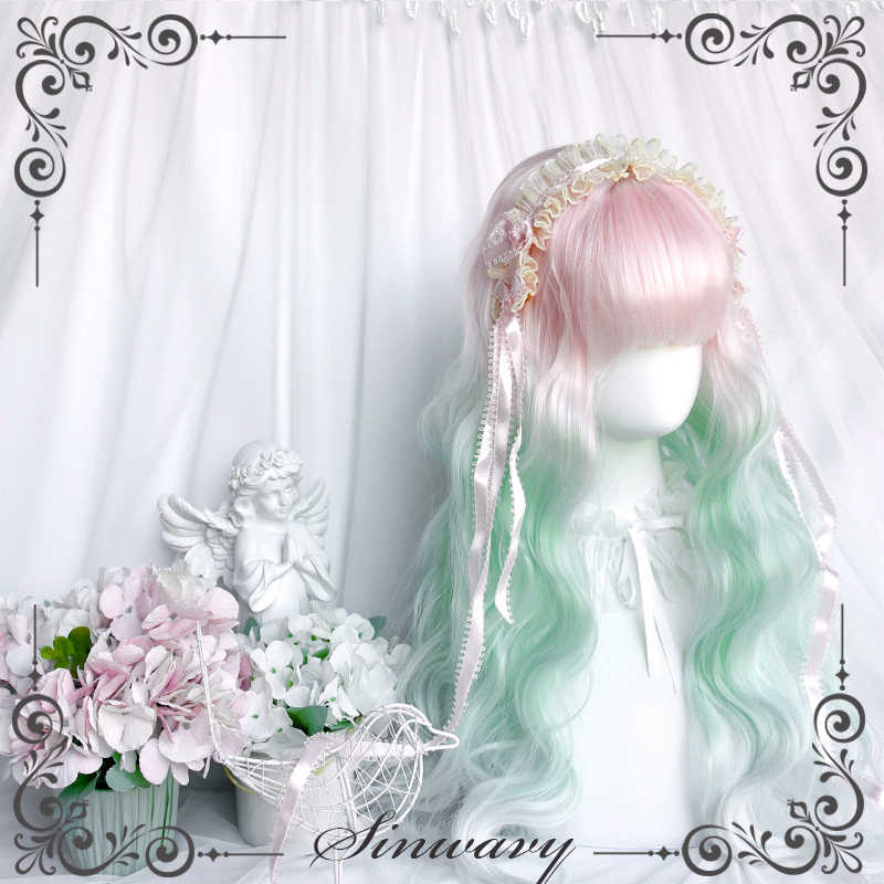 Mint Green Light Pink Lolita Fairy Wig