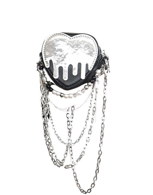 Y2K Pearl Beaded Chain Crossbody Bag