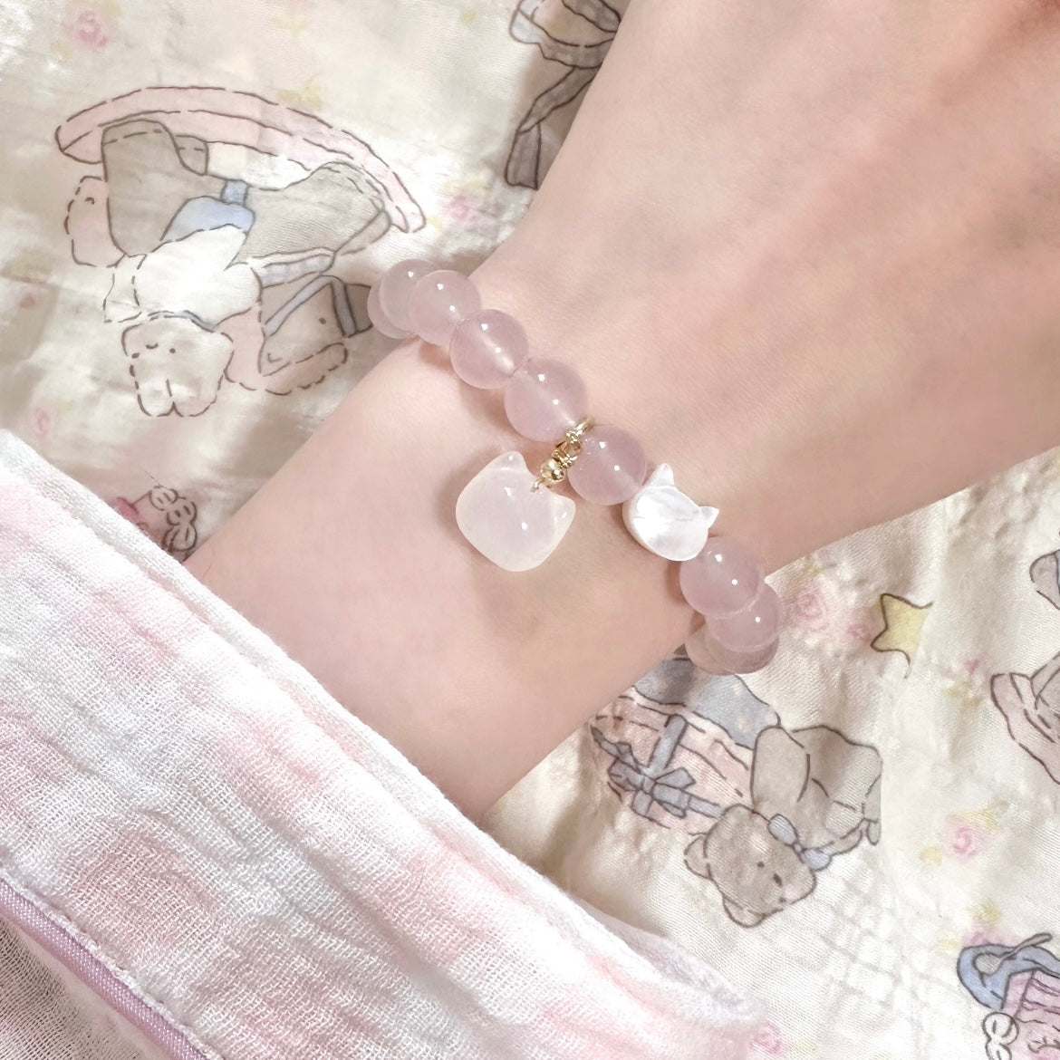 pink quartz kawaii bracelet