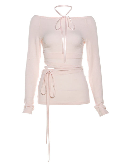 Ballet Pink Hollow Long-sleeved Top