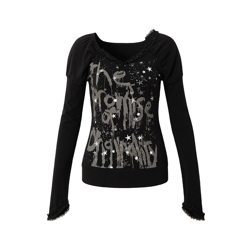 Grunge Punk Puff Long-sleeved Top