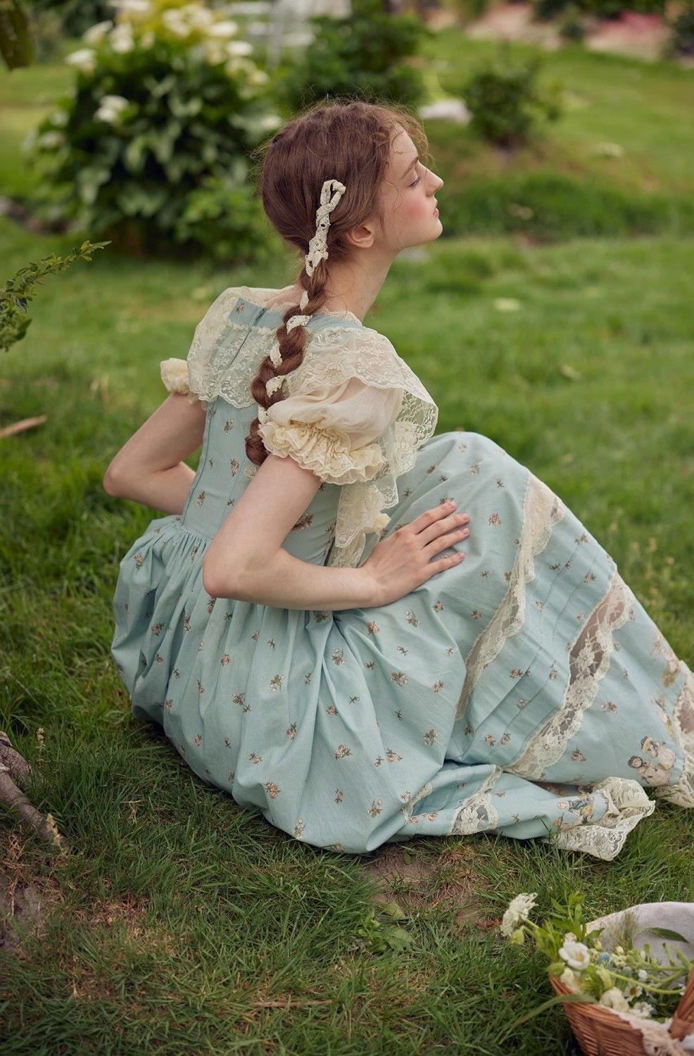 Forest Elf Pastoral Lace Fairy Dress