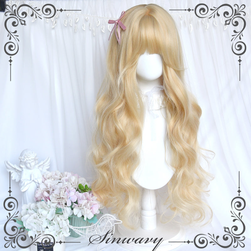 Blonde Long Curly Platinum Wig