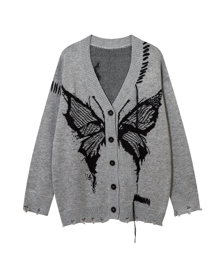 Fairy Grunge Butterfly Knitted Cardigan