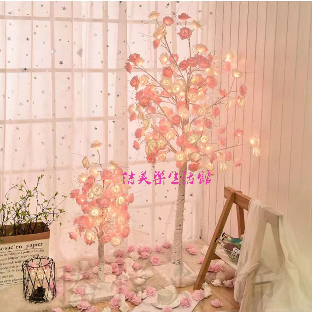 pink rose tree led floor tree