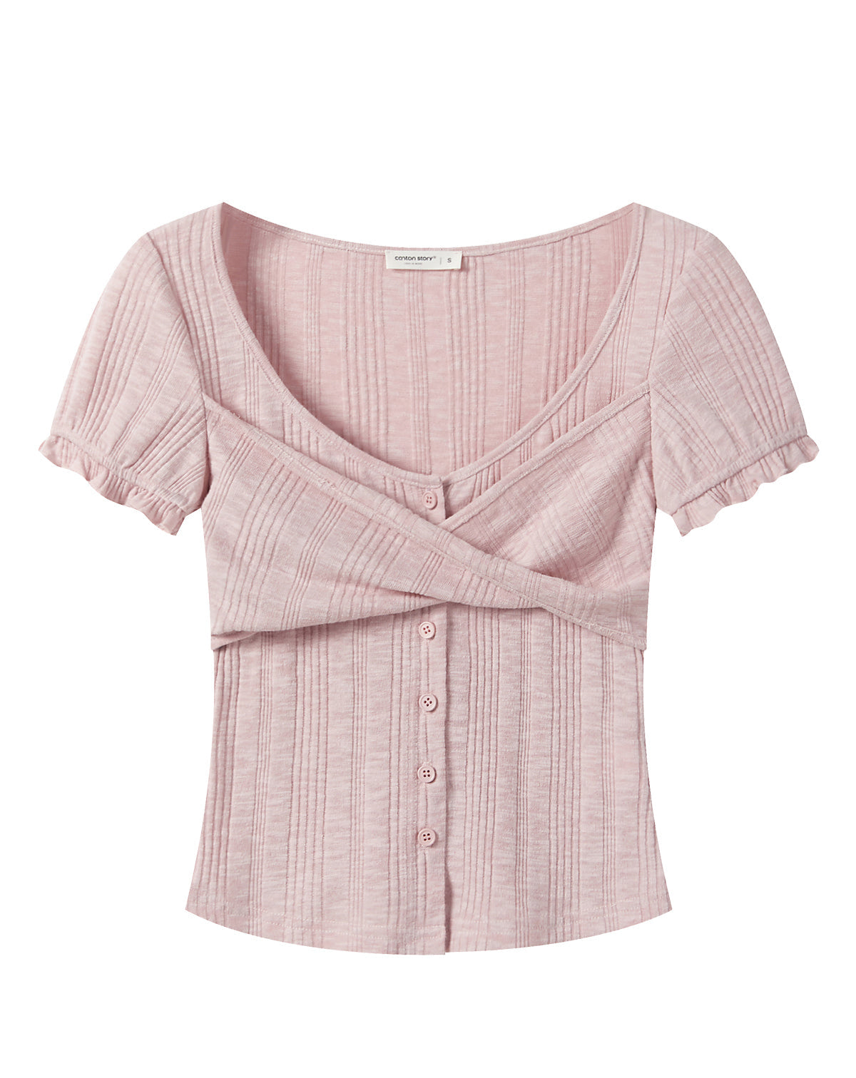 Lace Bow Straps V-neck T-shirt