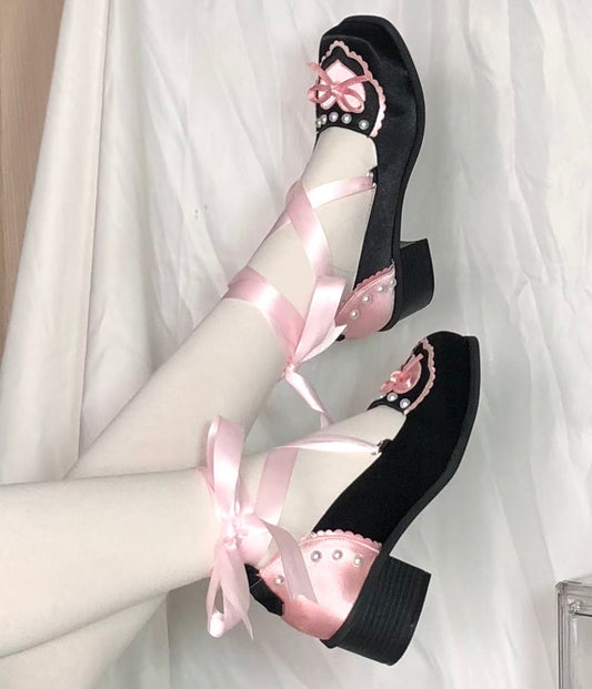 Cookies Satin Ballet Square Toe Shoes