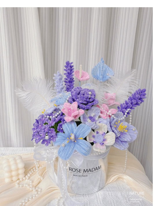 handmade Twisting stick peony rose hug bucket