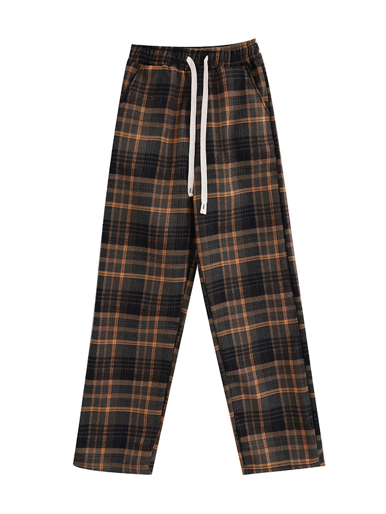 Grandma Aesthetic Casual Plaid Trousers