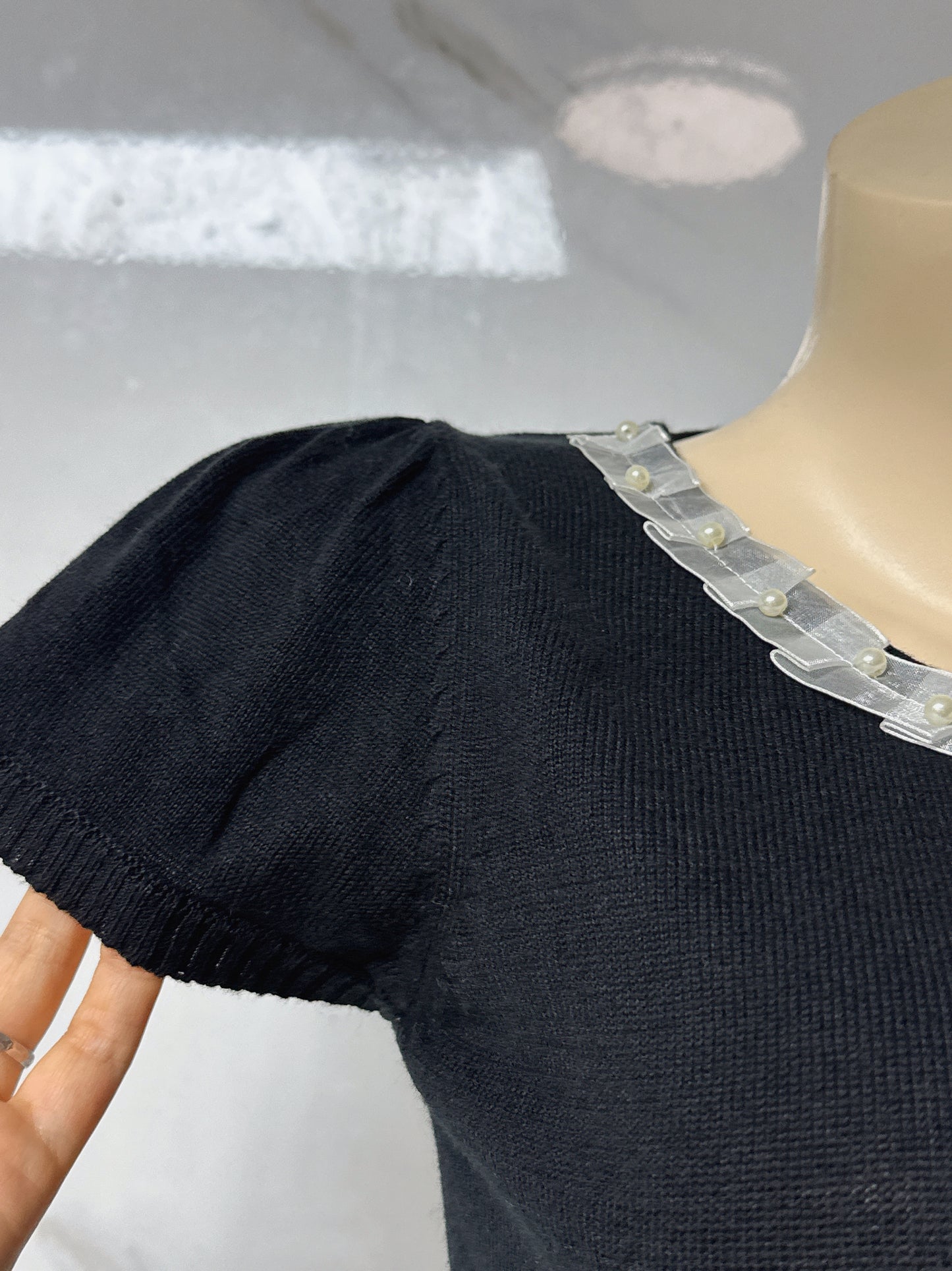 Dark Coquette Bow Ribbon Top