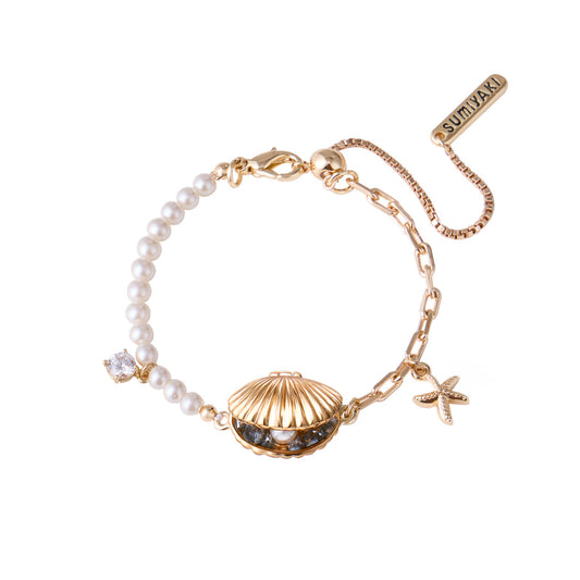 Ocean Aesthetic Golden Shell Bracelet