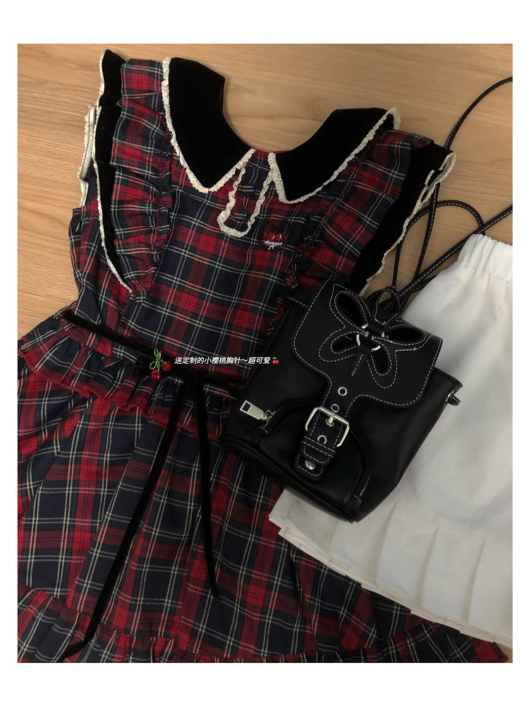Academy Red Plaid Doll Dress