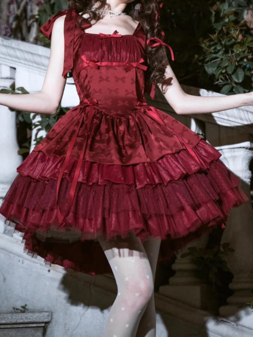 Red Lolita Ballet Princess Fluffy Dress