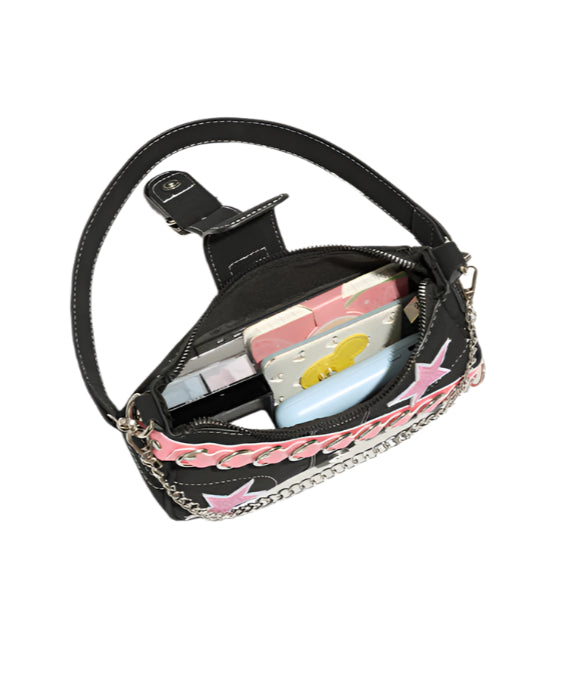 Y2K Pink Stars Belt Armpit Bag