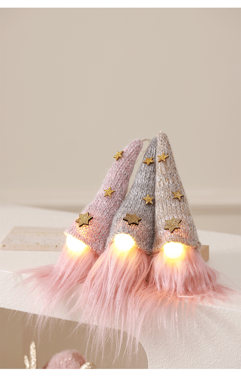 Christmas lights pink cute faceless doll