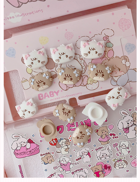 kawaii switch rocker cap silicone handle key cap