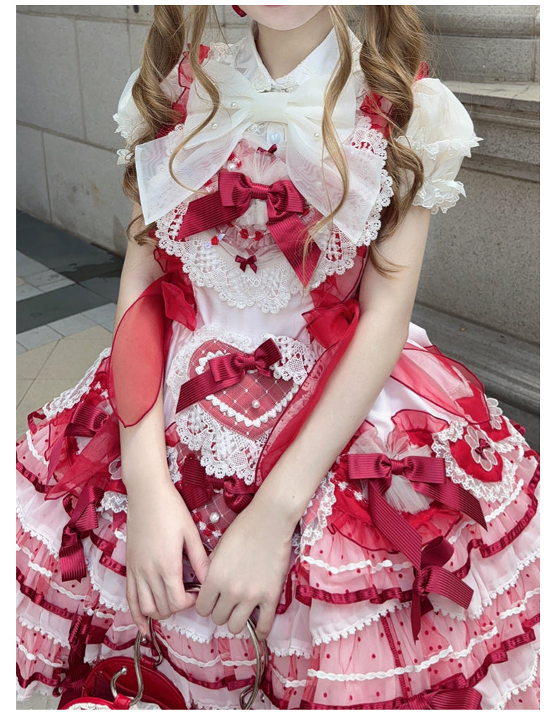 Jellycake Strawberry Mesh Lolita Shirt