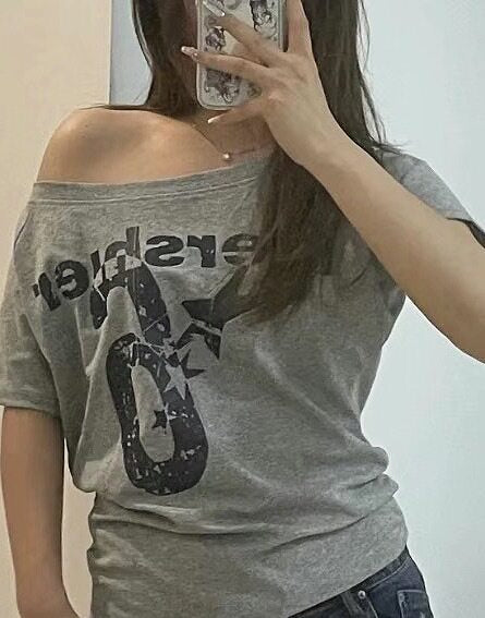 Y2k Sport Summer Off shoulder Top