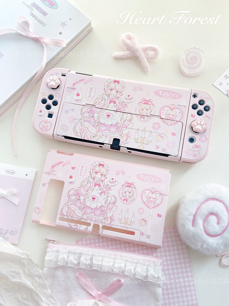 Cute pink switch oled protective case