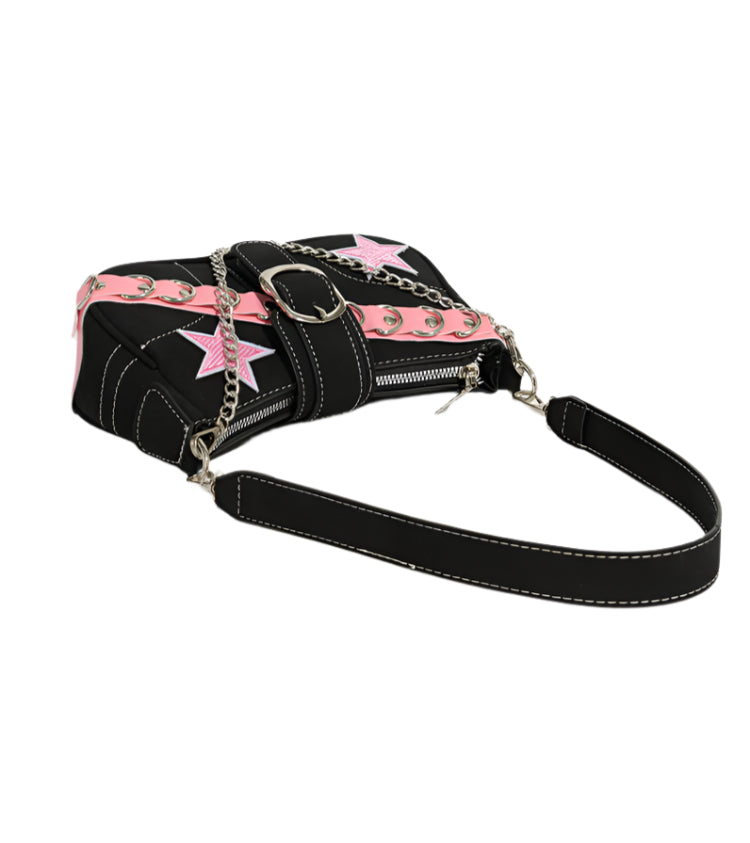 Y2K Pink Stars Belt Armpit Bag