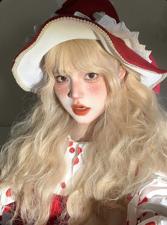 Golden Wool Curly Wig