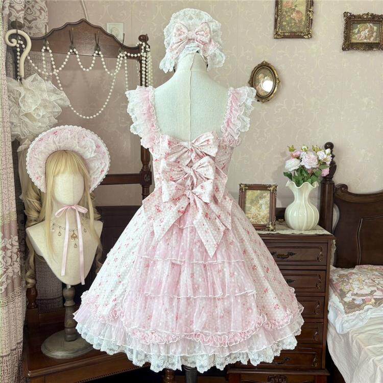 coquette floral lace princess dress