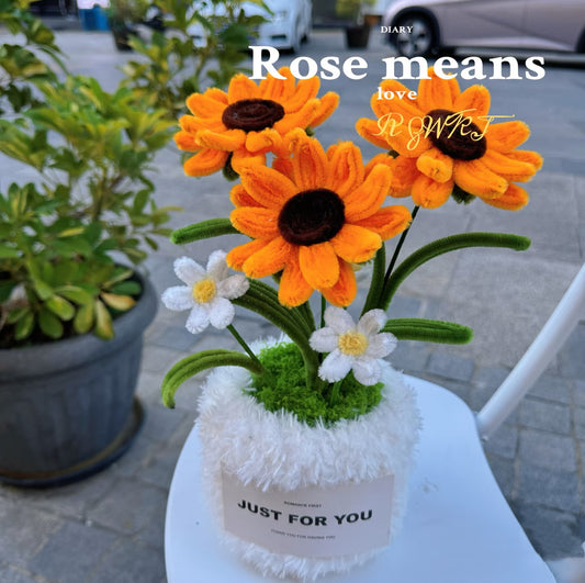 twist stick small potted bouquet diy material package