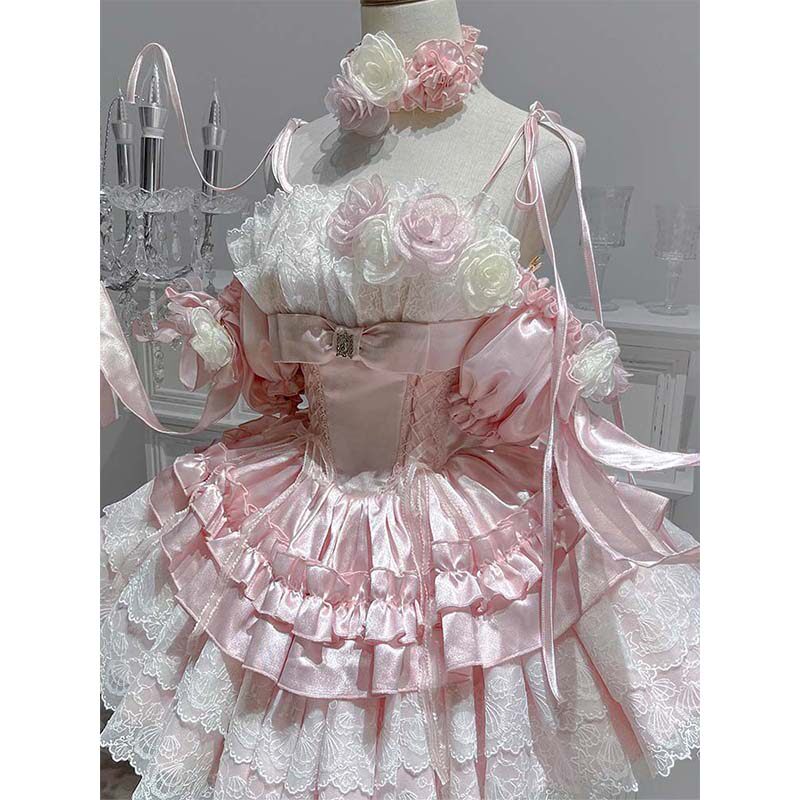 balletcore roses mesh princess dress
