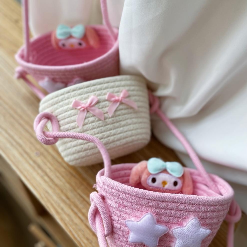 Pink living room bedroom Melody hanging basket