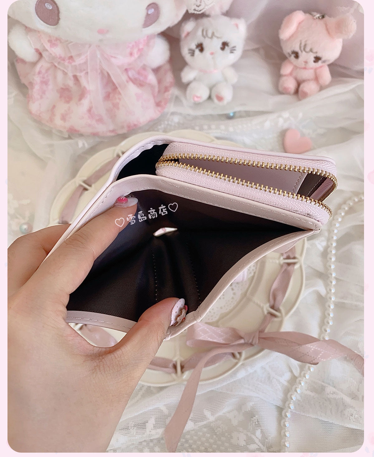 cute strawberry two-fold coin purse