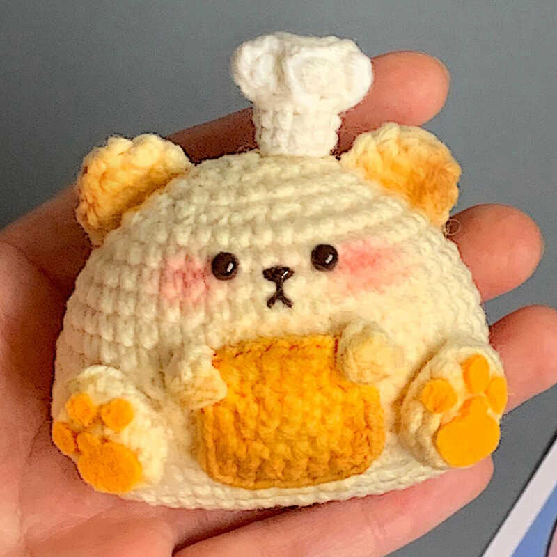 diy wool Mini kitty cat flowerpot keychain