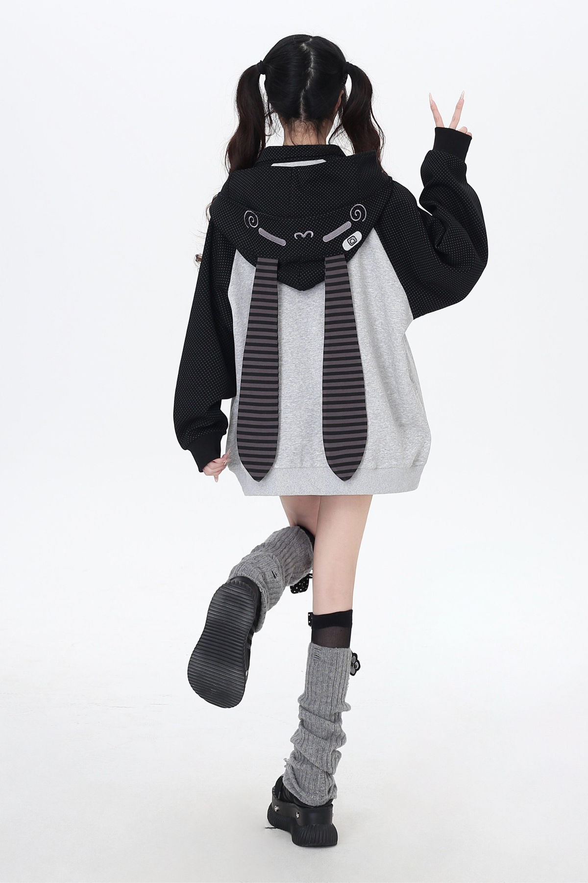 Dark Rabbit Ear Hooded Jacket