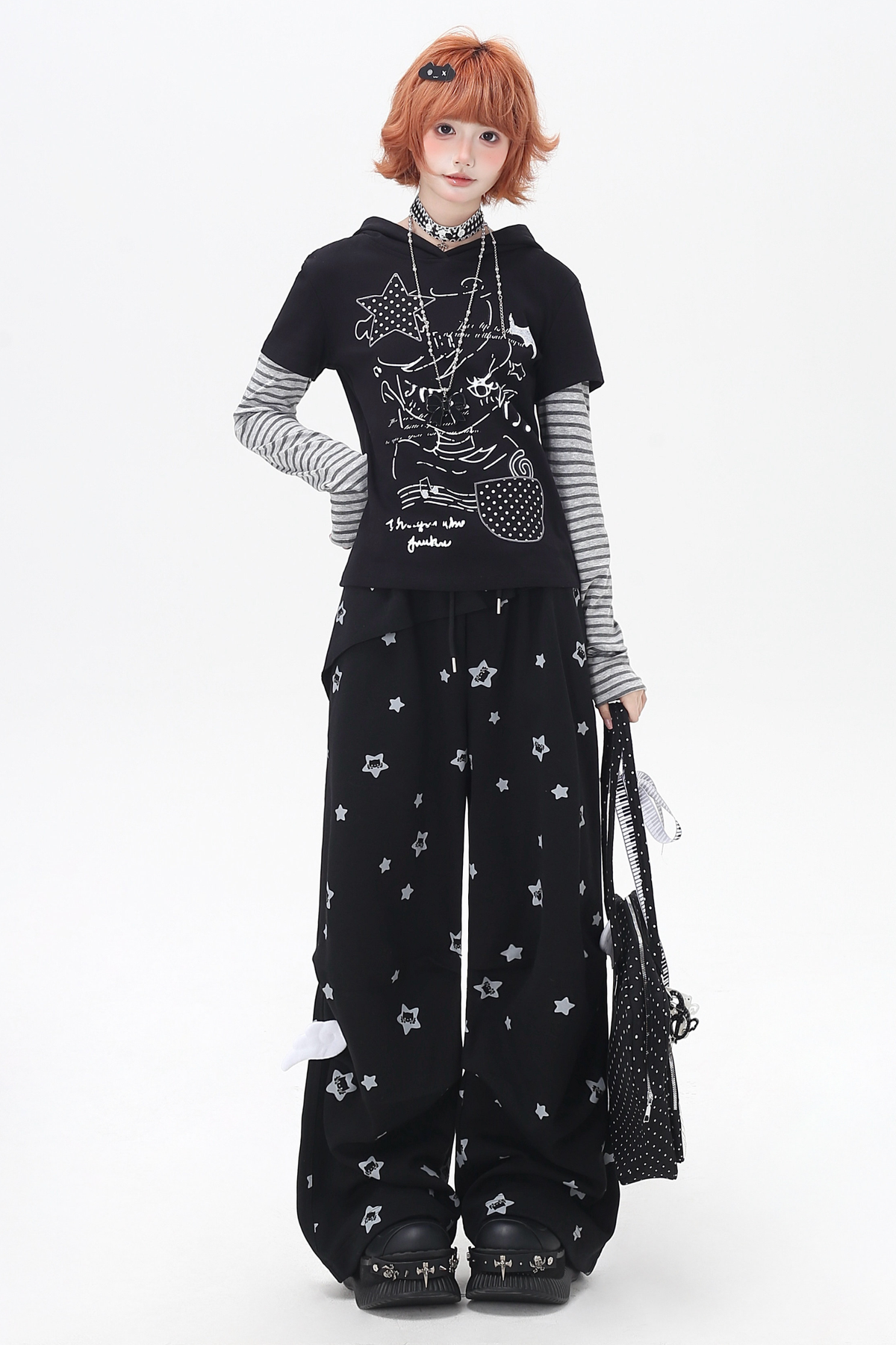Star Print House Loose Casual Straight Sweatpants