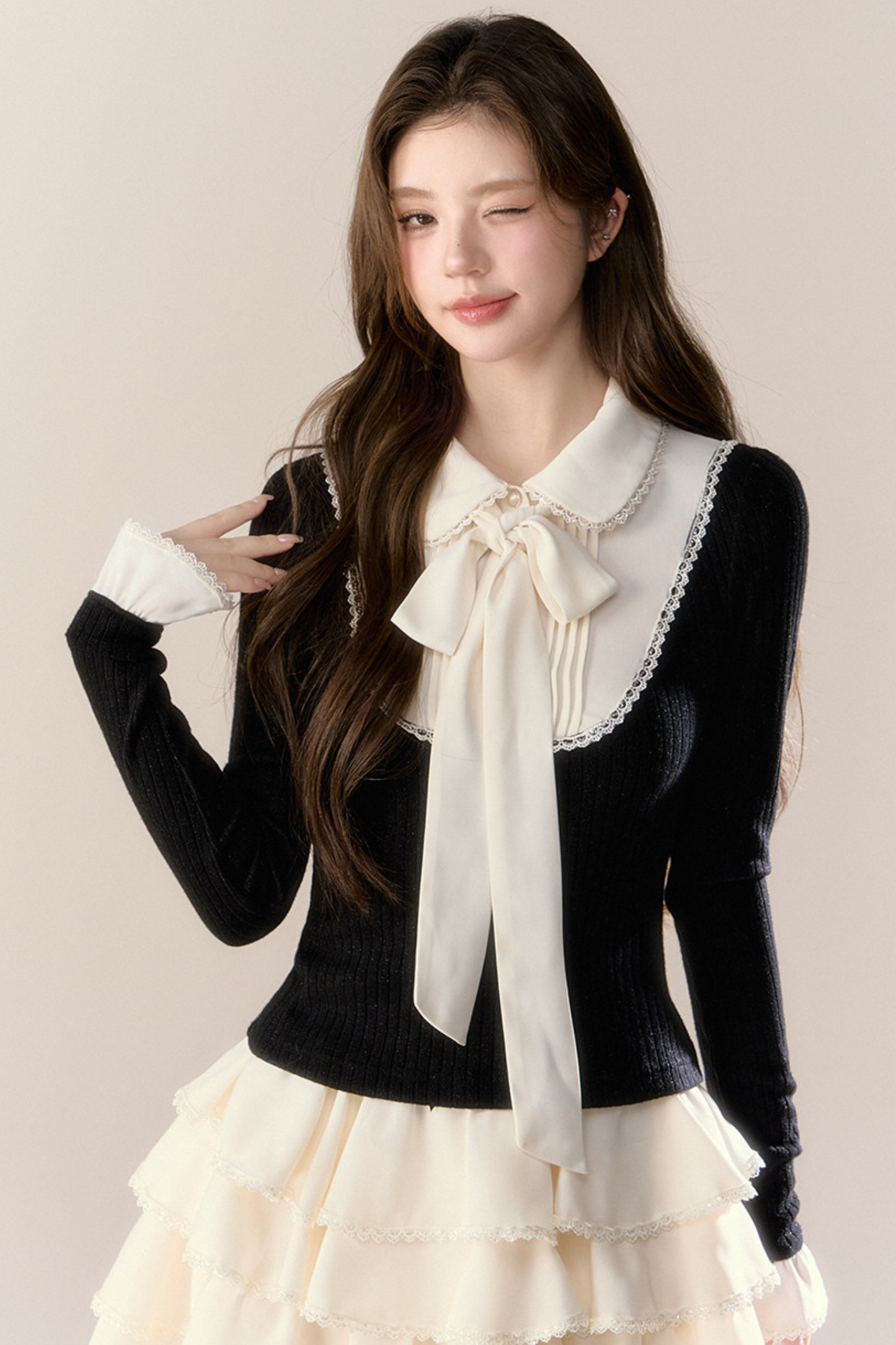 French College Top + Tiered Skirt