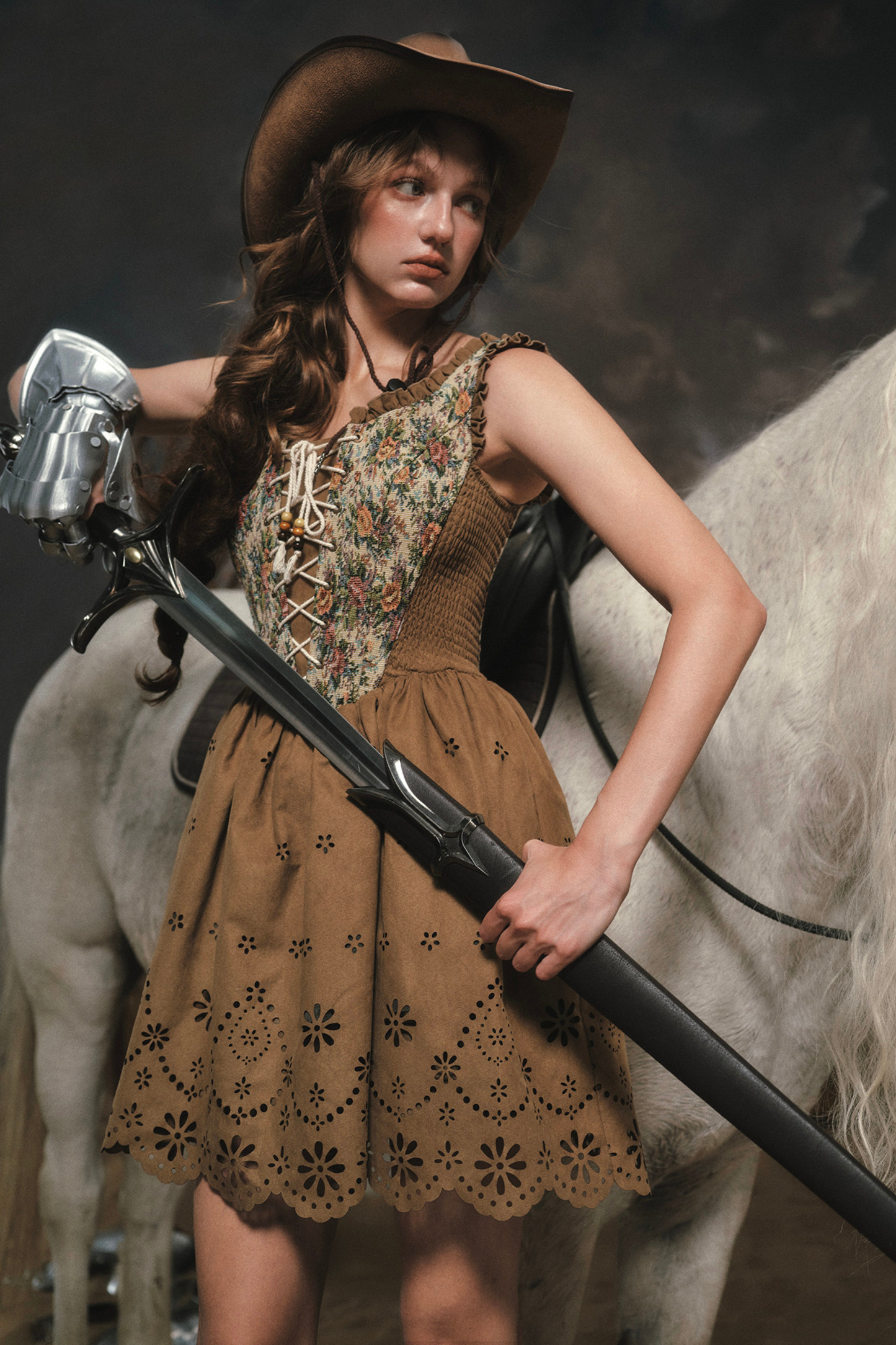 Western Suede Vest Dress