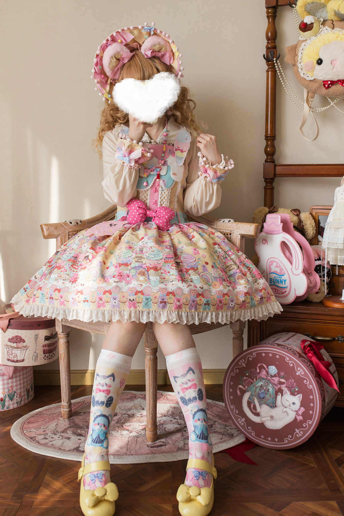 Sweetheart Candy Suspender Skirt + Jumper Skirt Yellow