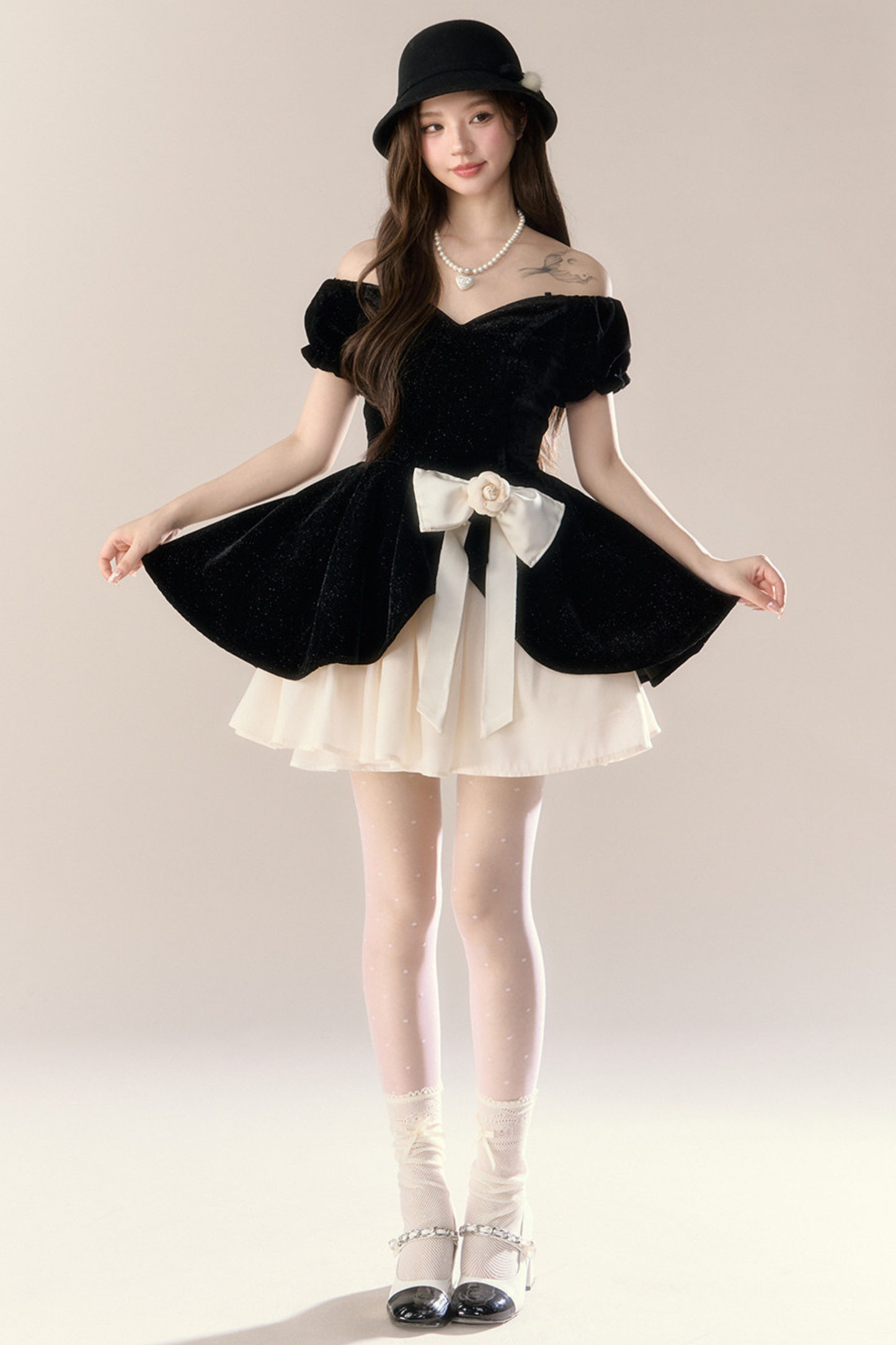 Velvet Chic Girly French Banquet Dress