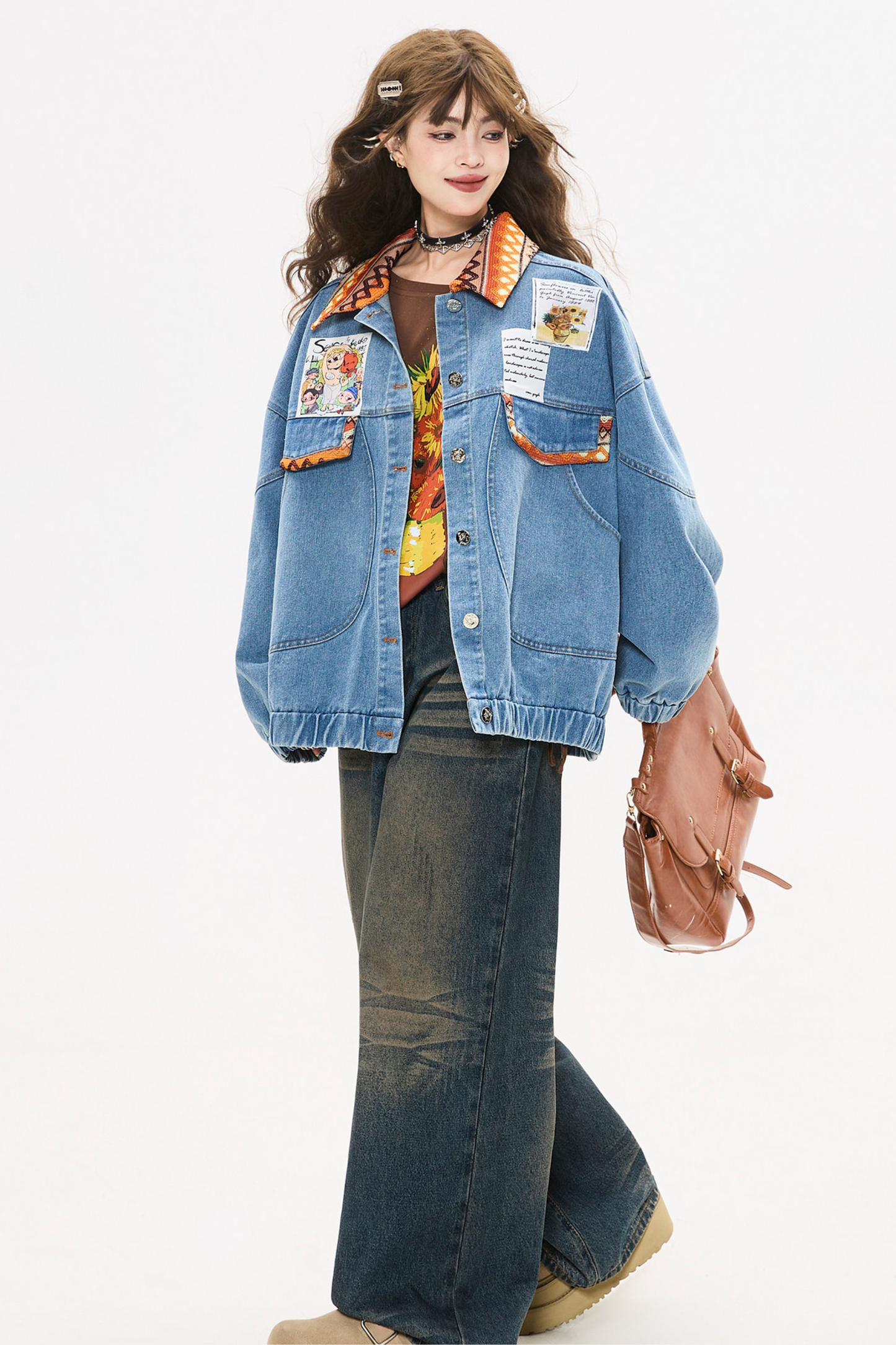 Back Ribbon Loose Denim Jacket