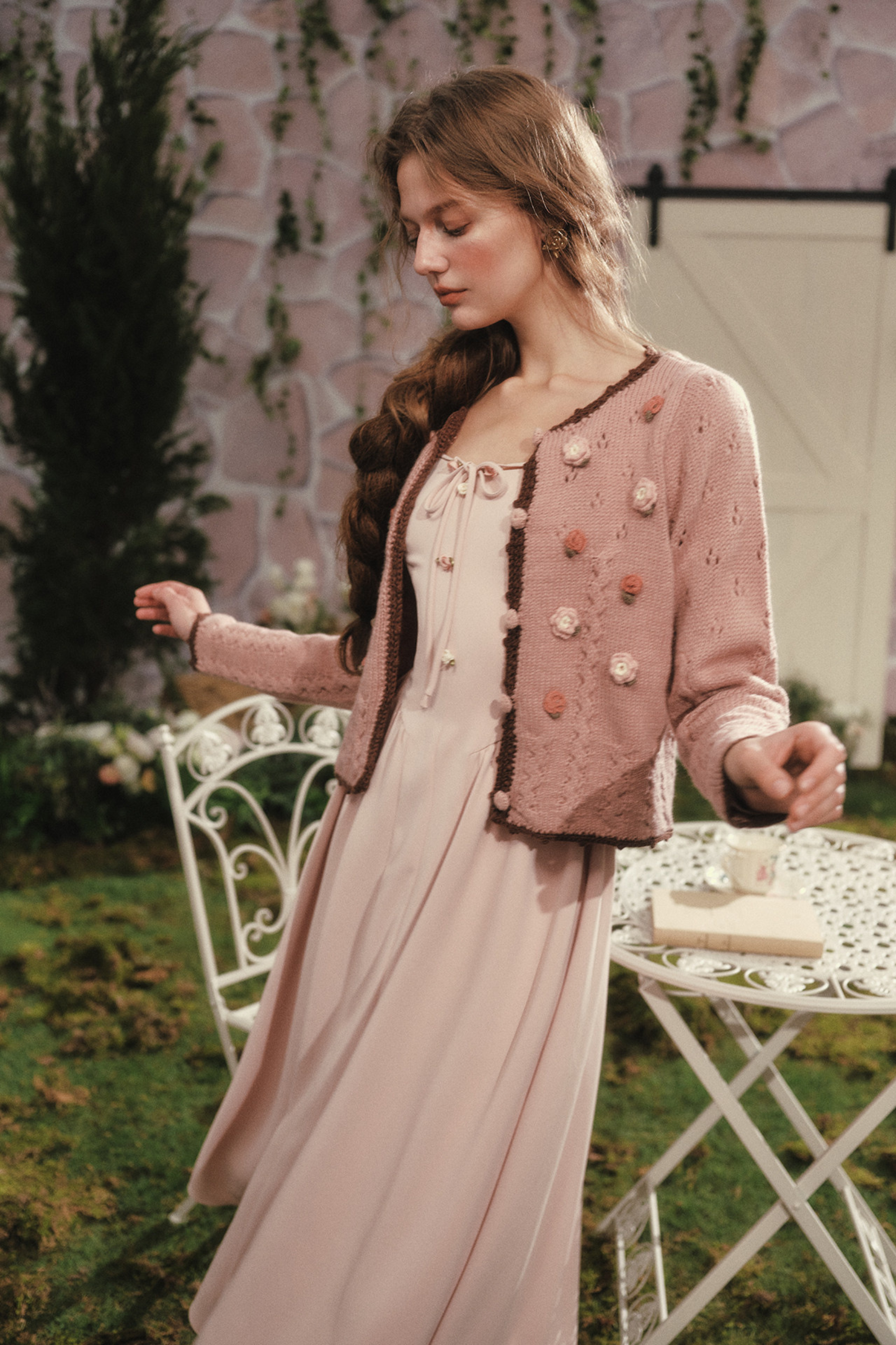 Lace Maid Rose Diary Dress + Garden Cardigan