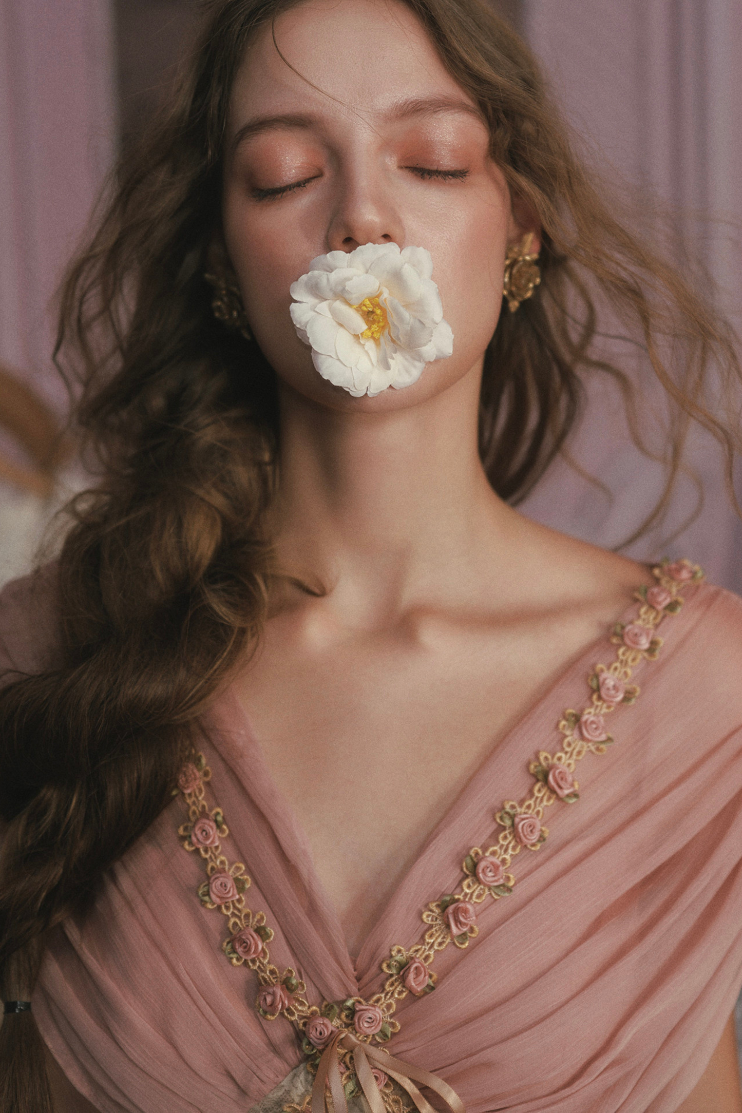 Lace Maid Rose Retro Long Dress