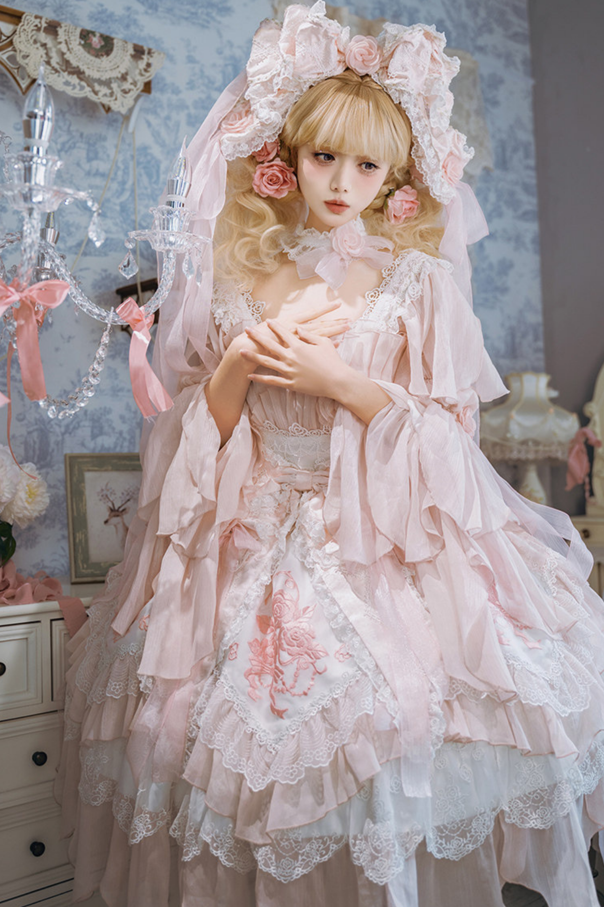 Fairy Princess Lolita Jumper Skirt + Hair Accessories + Sleeves