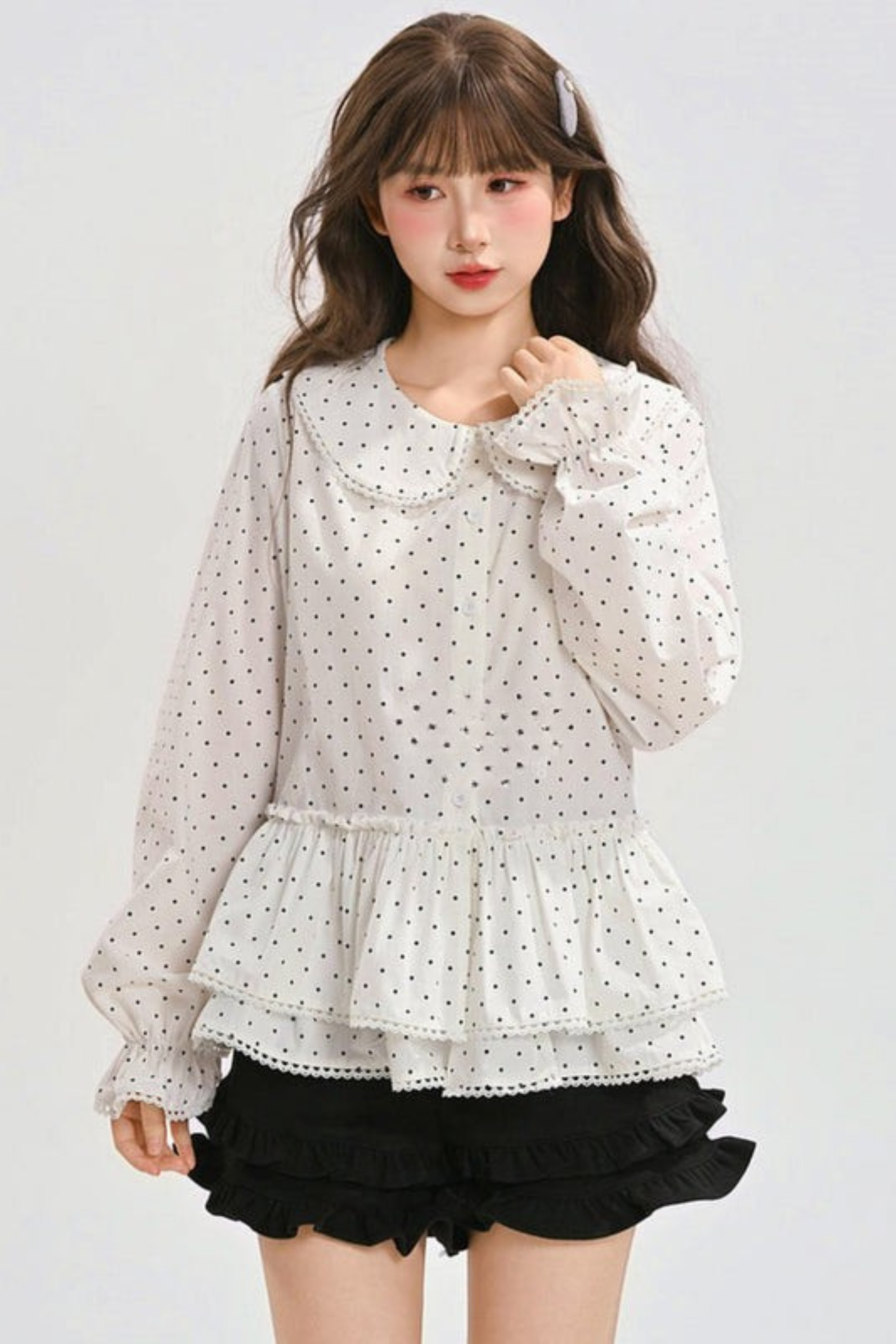 Pure Cotton Polka Dot Blouse