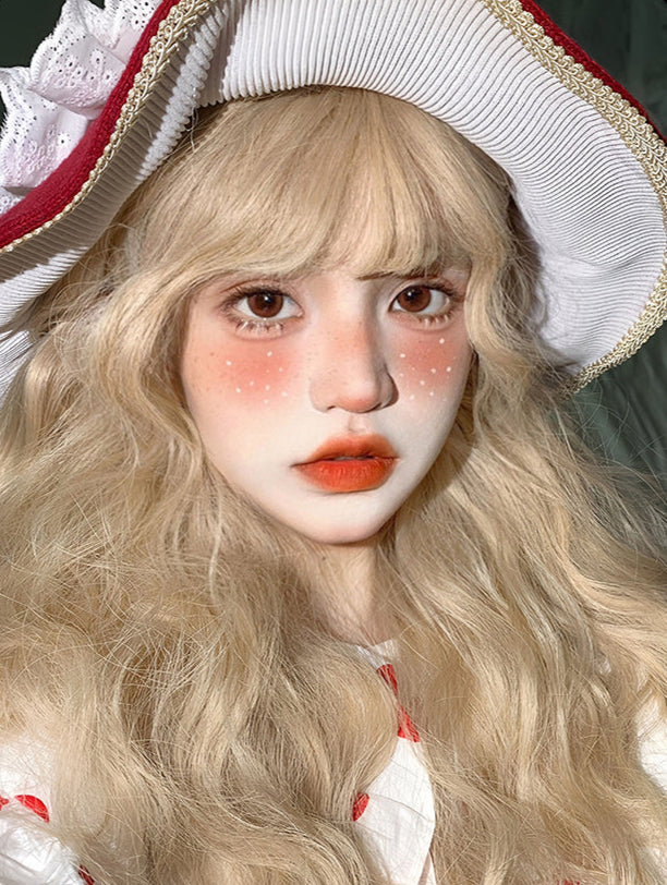 Golden Wool Curly Wig