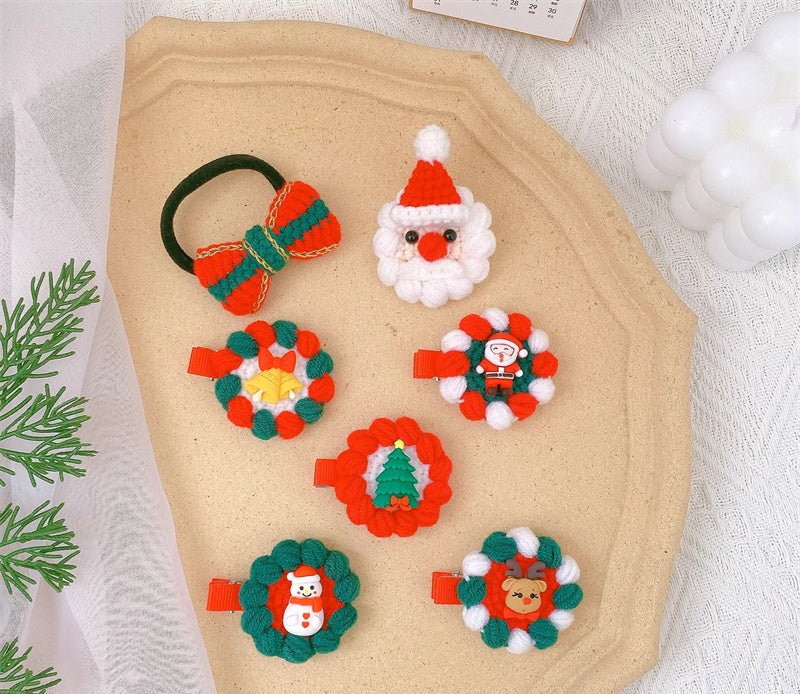 Christmas diy woolen hairpin